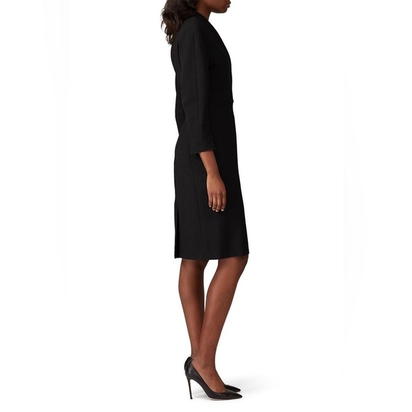 MM Lafleur The Pamela V-Neck Tuxedo Black Pencil Dress Women Size 8 - Picture 2 of 15